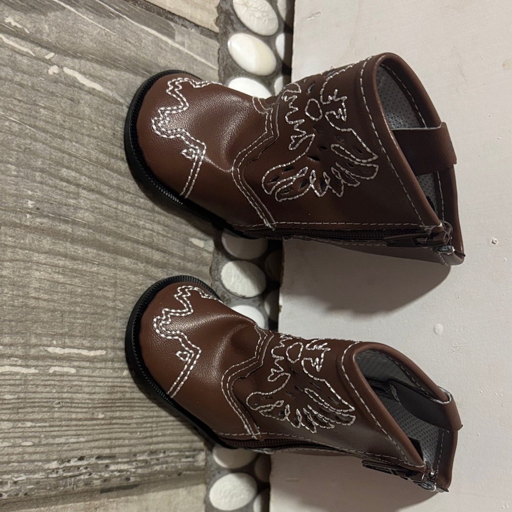 Brown Kids Cowboy Boots